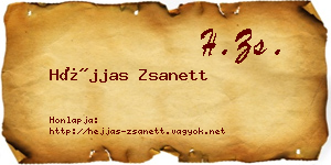 Héjjas Zsanett névjegykártya